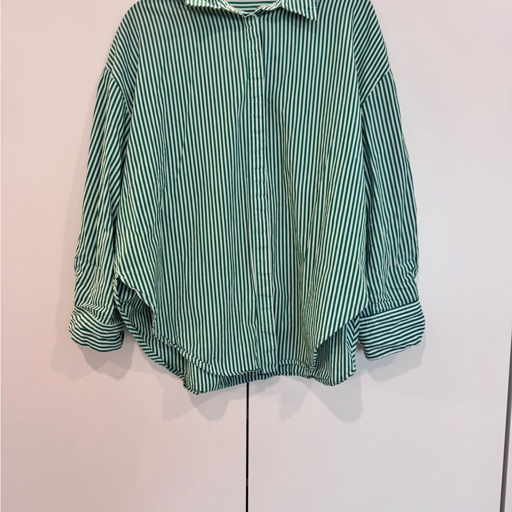 Daily Drills Green Striped Shirt